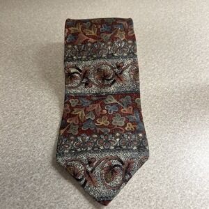 Vintage Etienne Aigner Men's Silk Tie Abstract Floral Pattern Multicolored